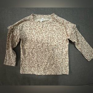 LS top- Rylee + Cru/ 4-5/ cream, brown/ guc